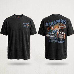 Harley-Davidson Tee T-Shirt 3XL Bahamas Black Great Dane Productions